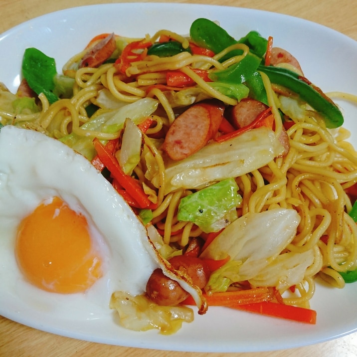 ちゃんぽん麺で☆モチモチソース焼きそば